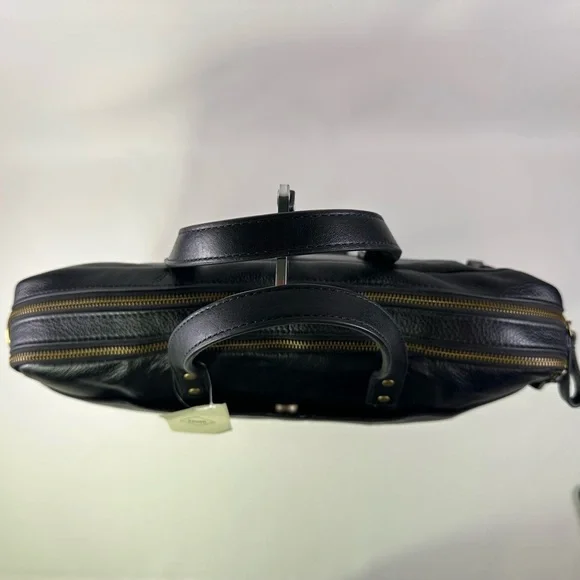 NEW Men’s Fossill HaskellBlack Leather Men's Briefcase/Laptop Bag - Picture 9 of 16